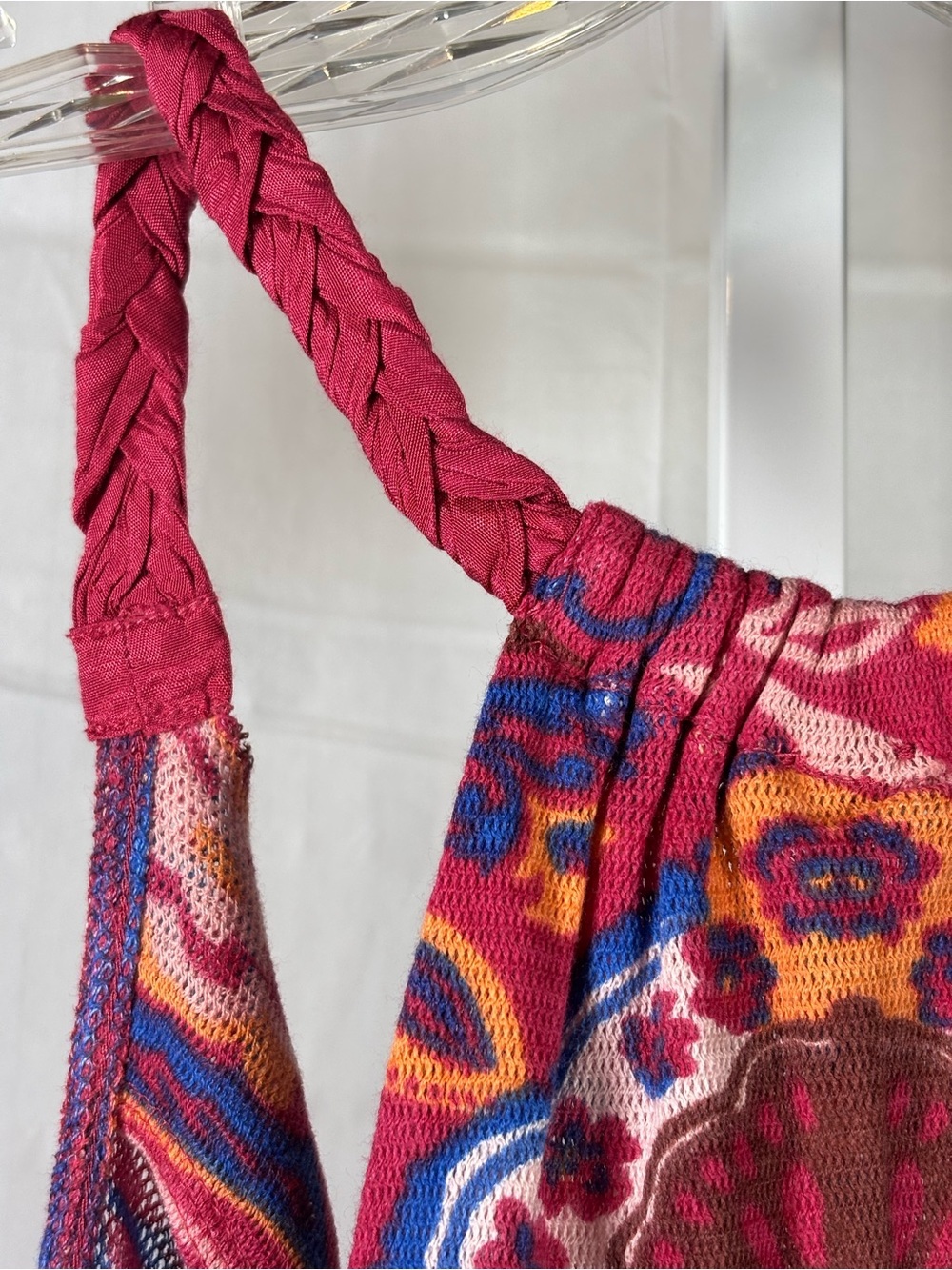 Free People Red Multi Halter Camisole with Boho Medallion Print - Picture 5 of 9